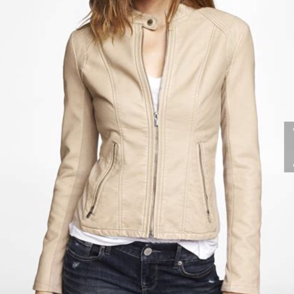 EXPRESS Beige Leather Jacket